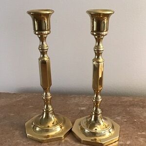 Pair Brass Candlesticks by AF Baldwin